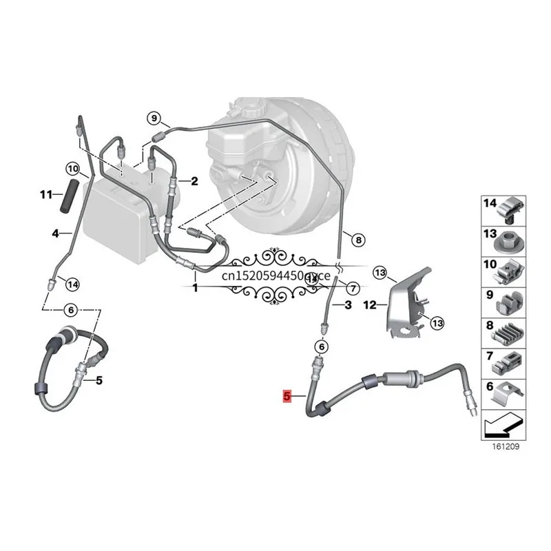 Automobile front hub brake oil pipe E90 320Db mw325 N52 N46 E87 116I N53 Brake connection hose