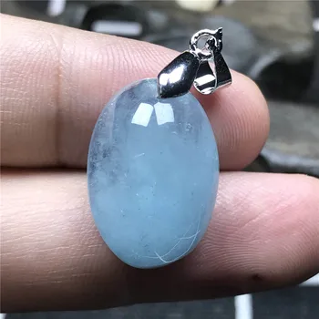 

Natural Aquamarine Pendant For Women 20x14x8.5mm Blue Clear Gemstone Water Drop Beads 925 Silver Necklace Pendant Jewelry AAAAA