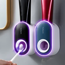 Bathroom Toothpaste Squeezer Automatic Toothpaste Dispenser Dust-proof Toothbrush Holder Wall Mount Stand Bathroom Accessories  