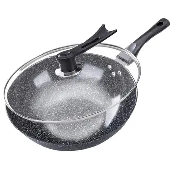 

Granite Coating Pan Nonstick Frying Pan Skillet Deep Frying Granite Coating Pan With Lid Maifan Stone Wok Stone Cookware Kitchen