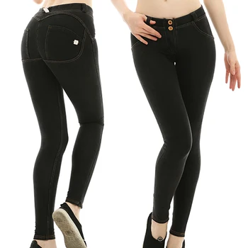 

Hot For 2019 Fashion Hot Sales Newly Summer Pure Color WWomen Skinny Lift Butt Leggings Bodycon Low Waist Denim Push Up Jeans K2