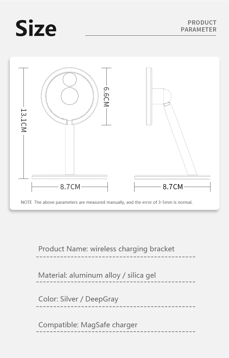 mobile stand for table Magsafe Phone Charger Holder Aluminium Alloy Bracket For IPhone 12mini 12 Pro Max Rotation Magnetic Wireless Fast Charging Stand wooden mobile stand