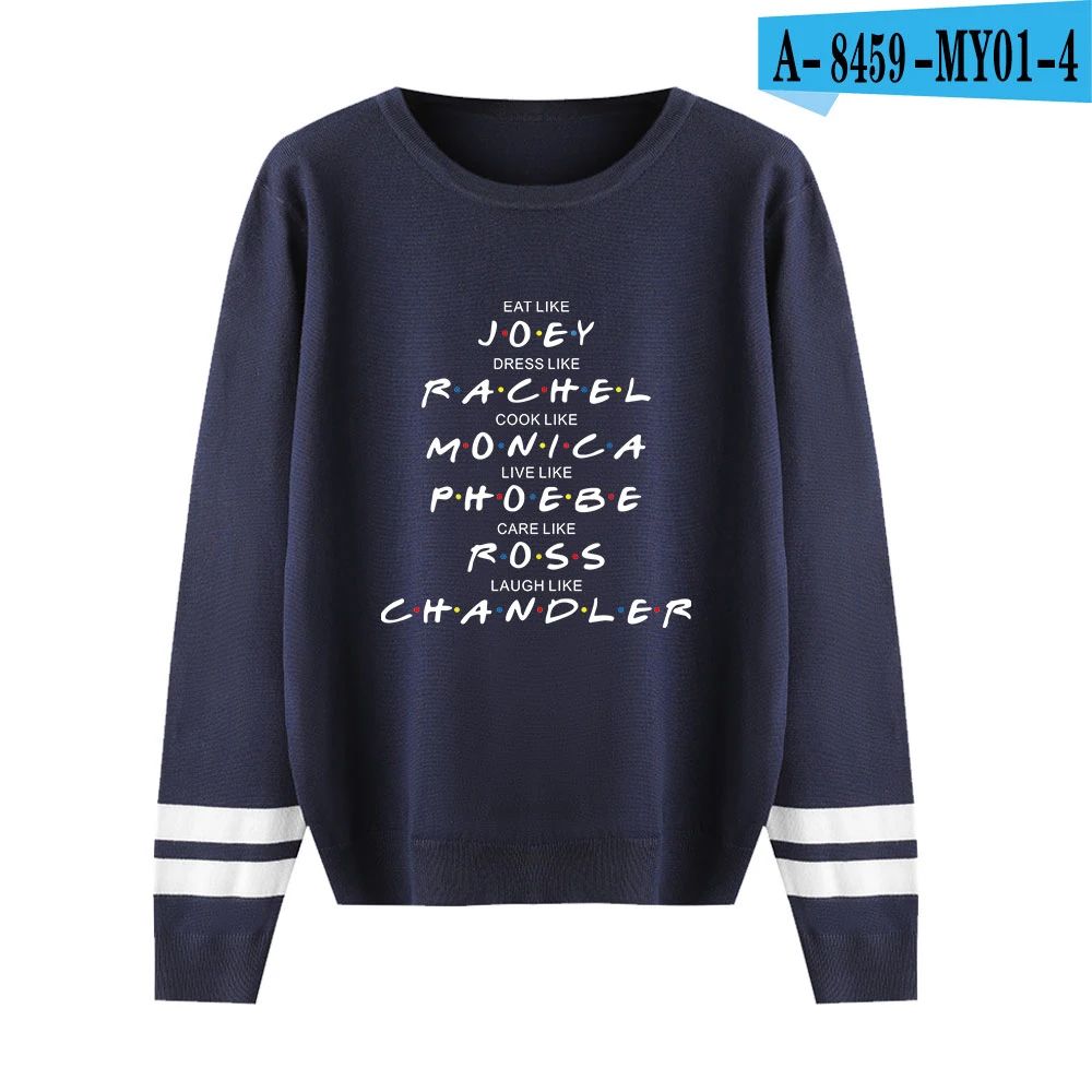 navy blue Лидер продаж, свитер для друзей для мужчин/женщин с длинными рукавами, Осенний теплый harajuku высокого качества, популярный модный Молодежный костюм для ТВ-шоу - Цвет: navy blue