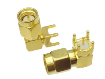 

10pcs connector SMA male Plug right angle solder PCB mount