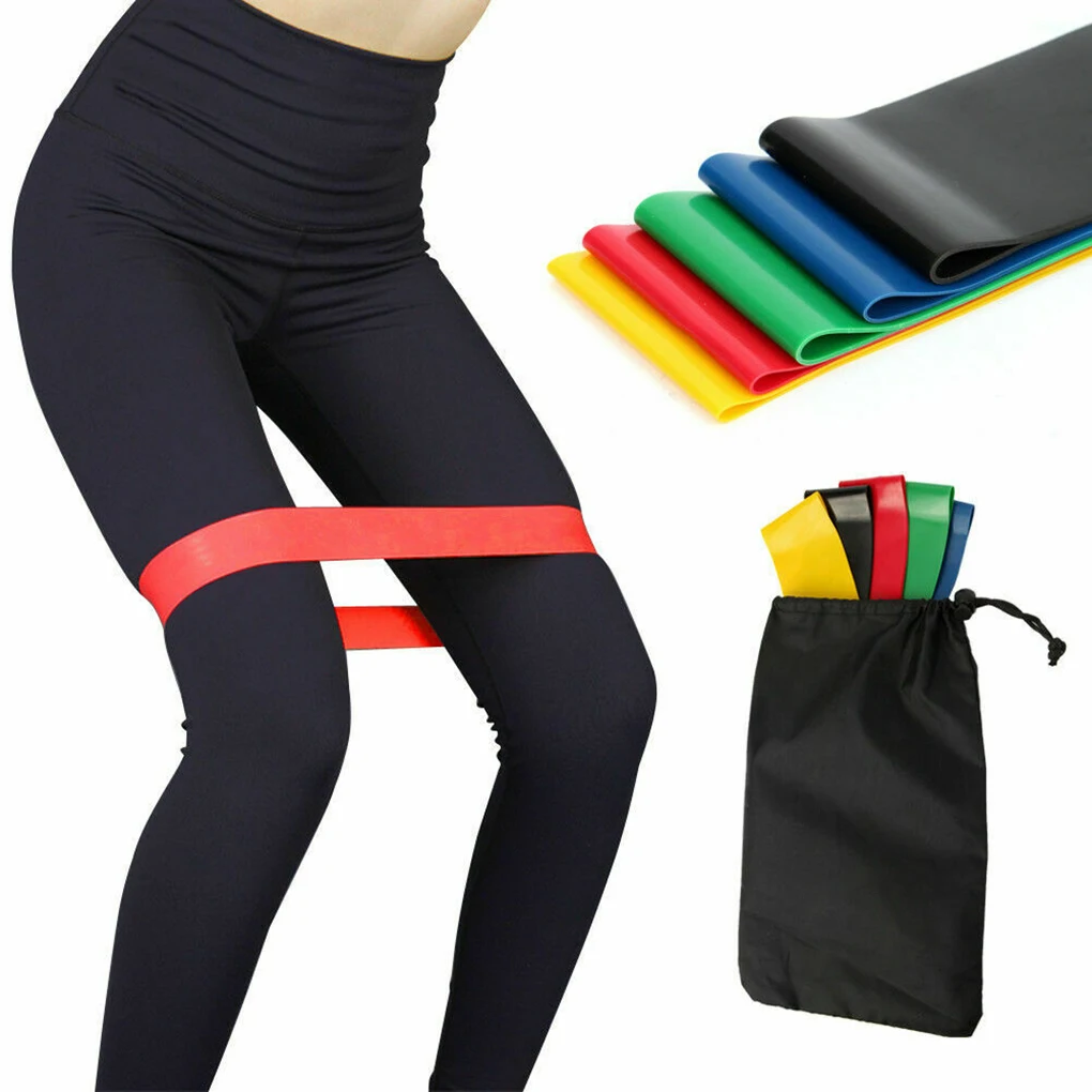 

5pcs/pack Colorful Yoga Resistance Rubber Bands Indoor Outdoor Fitness Band 60*5 CM Training Pull Rope 5 Level