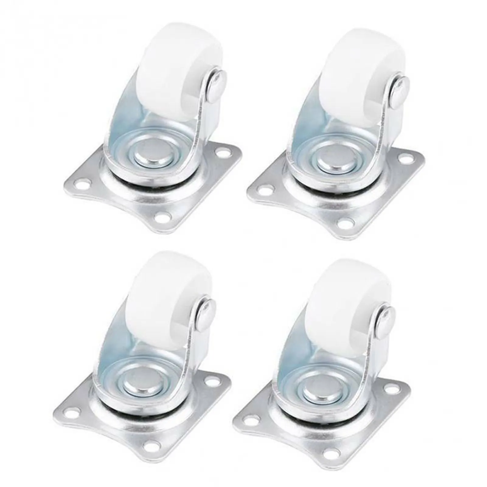 4pcs Wheel Castor White PP Nylon flat base Universal Swivel Casters  Furniture Dual Roller Wheel For Platform Trolley Chair - AliExpress