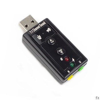 

200 Pcs External Sound Card Adapter USB to 3D Audio USB 7.1 Channel Microphone Headset 3.5mm For Win XP 7 8