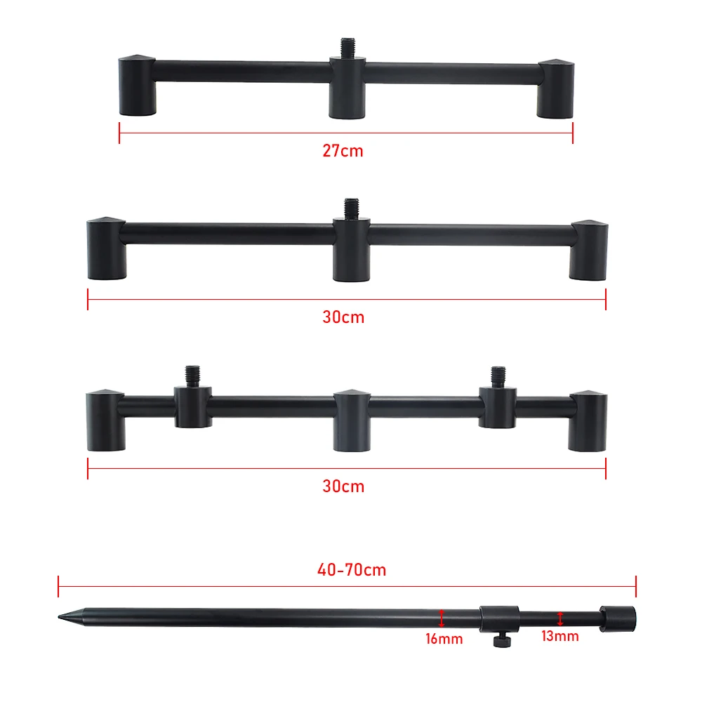 Karpfen Angelrute Pod Set für 3 Angelruten Bank Stick 40-70cm und Buzz Bar in Tragen tasche