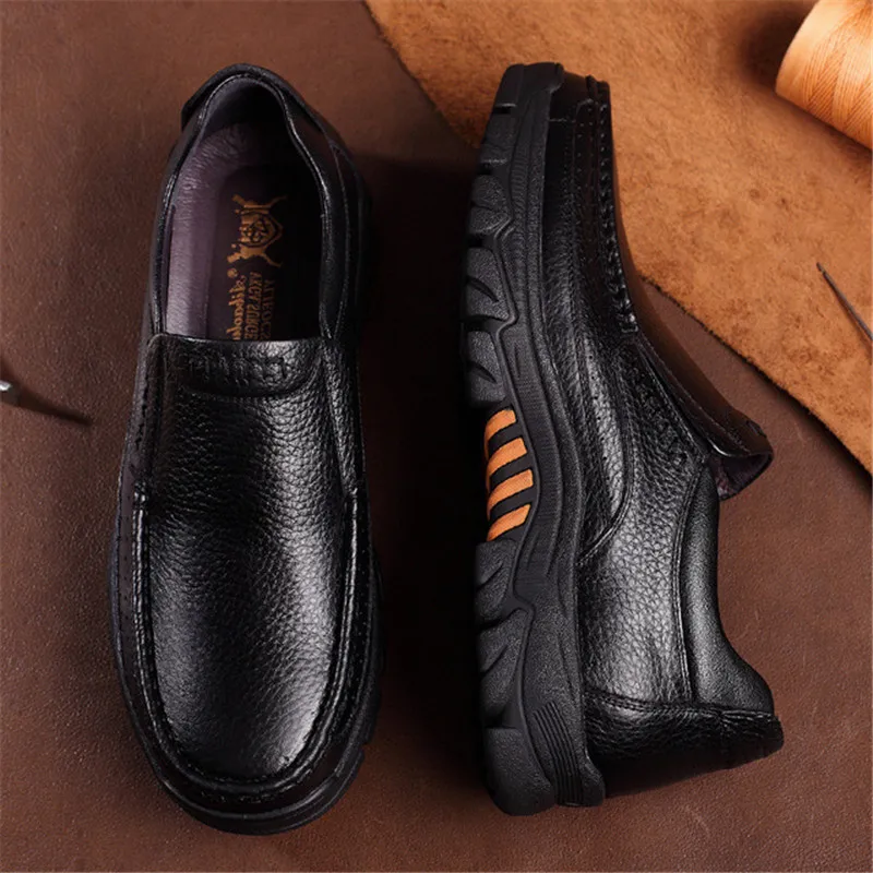 Men's Genuine Leather High Grip Shoes 6