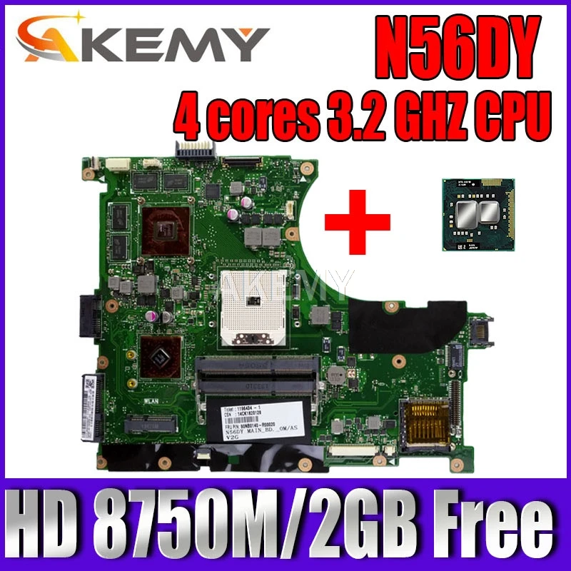 Для For Asus N56V N56VM N56VB N56VJ N56VV материнская плата для ноутбука 100% Оригинальная работа HD