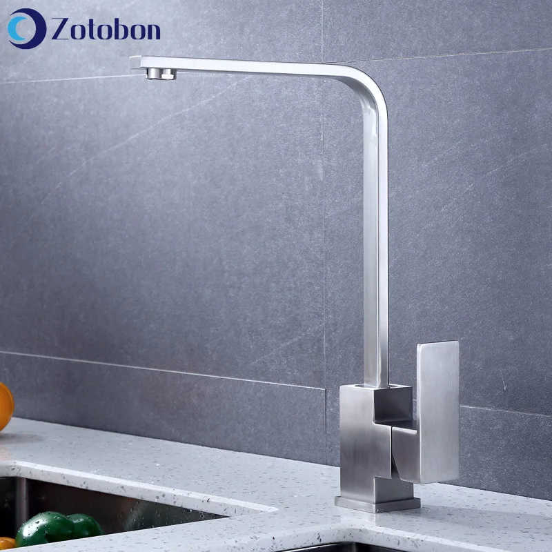 Closeout Deck-Mounted Faucet Sink Basin Rotation-Mixer Hot-And-Cold-Taps Steel 304stainless ZOTOBON YDwpegZb9Wa
