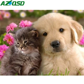 

AZQSD DIY Paint By Number Canvas Painting Kits Animal Unique Gift Drawing On Canvas Coloring By Numbers Dog Decoration