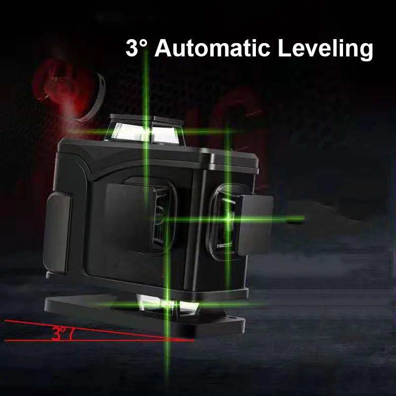 Outdoor 16 Lines 12 Lines Laser Level Automatic Leveling Green Light with Wall Bracket Laser Lift Platform Infrared Level Meter