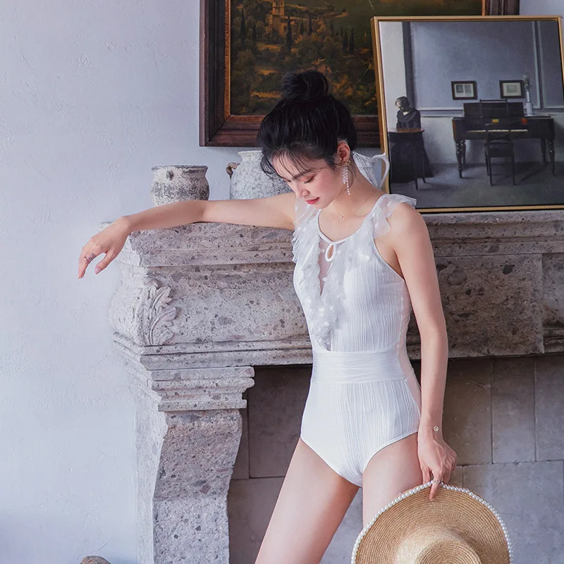 

Trendy Swimwear Beachwear Women's Swimsuits Triquinis Beach Bathing Swim Trikini Swimsuit Fused Female One Piece Swimming Badpak