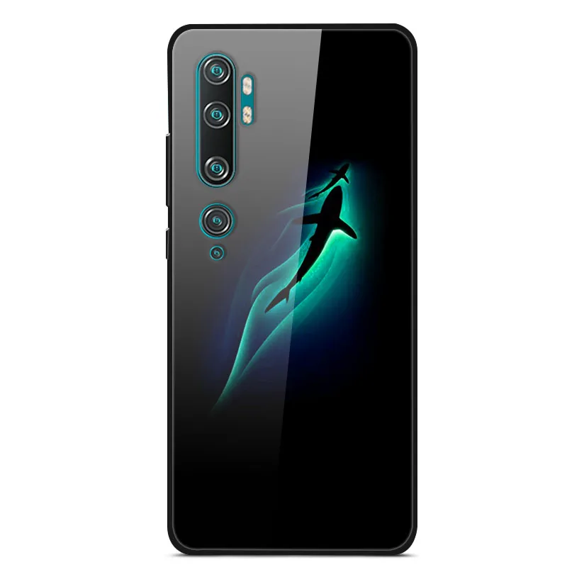 Закаленное стекло чехол для Xiaomi mi Note 10 Pro чехол цветной Жесткий PC задняя крышка для Xiaomi mi Note 10 чехол mi Note10 бампер