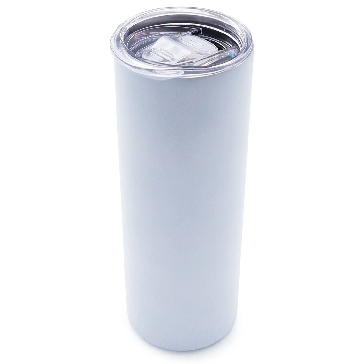 25pcs 20oz Sublimation Blank Straight Skinny Tumbler Glow In The Dark White to Green / Blue with Closed Lid and Straw