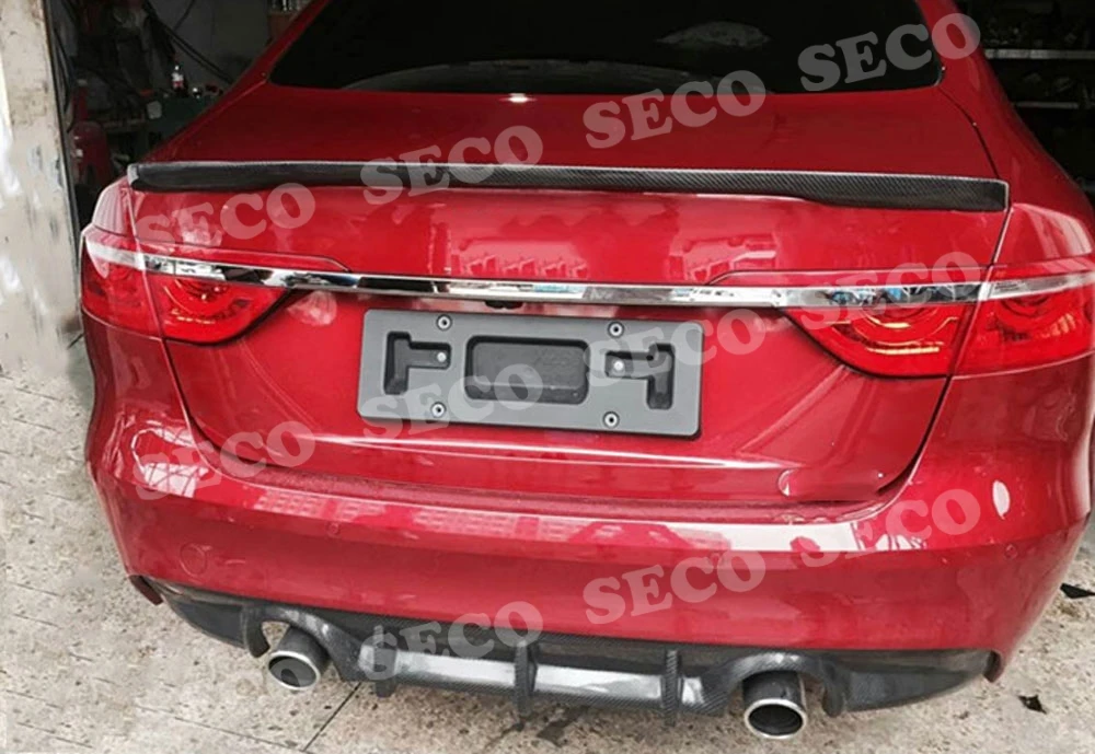 Для Jaguar XF X250 XF X260 Sedan 2009- задний спойлер из углеродного волокна, накладка на багажник, наклейка, крылья, автомобильный стиль