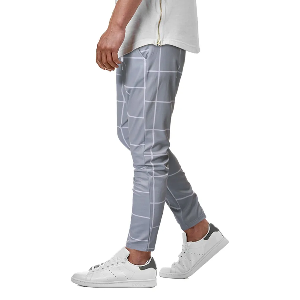 Джоггеры мужские новые модные повседневные полосатые уличные спортивные беговые длинные штаны с завязками masculina# G3