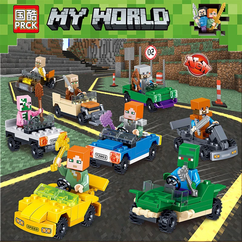

2020 Mining Pixel Game Creative Toys Zombie Creeper Car Edition Children's model Assembling Toy Gift for Kids