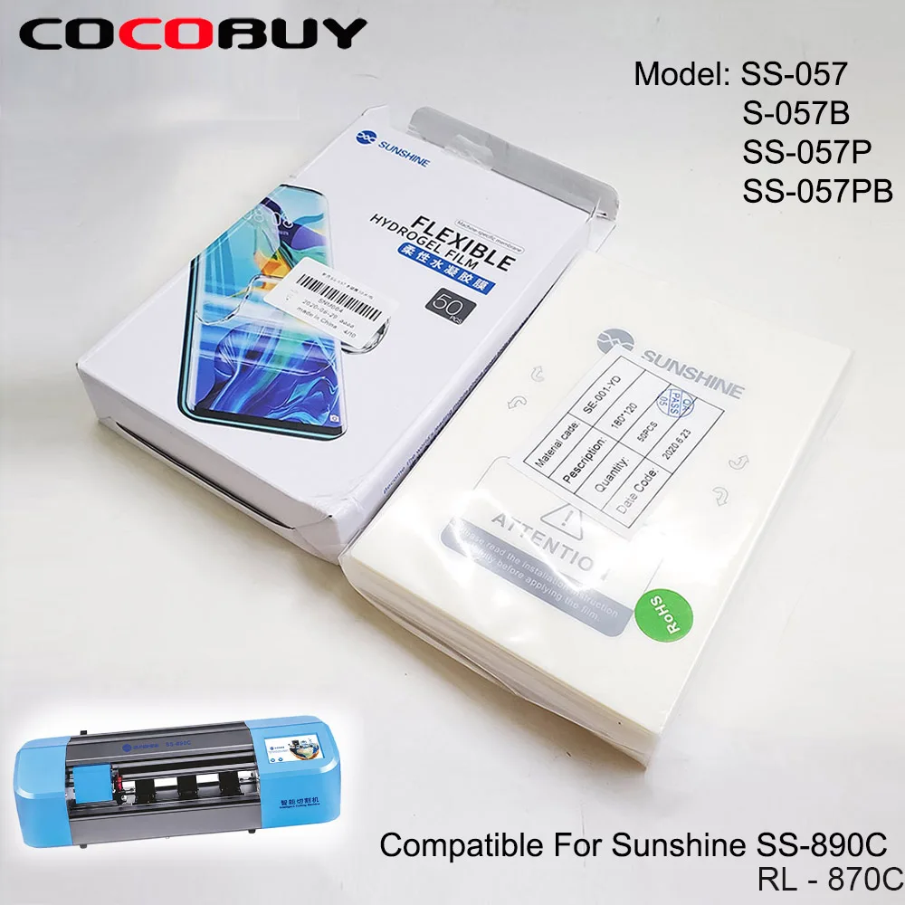 

Flexible Hydrogel Film SS-057 SS-057B SS-057PB SS-057P For SS-890C Machine Cutting Front Film for iPhone iPad Protect Cover