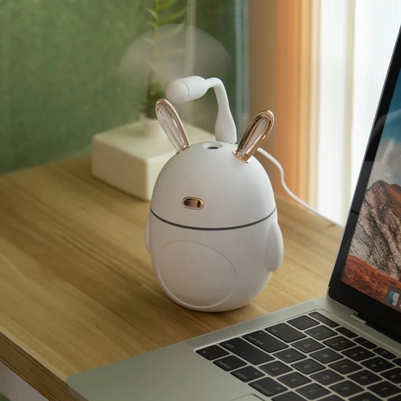 USB белый милый кролик холодный туман увлажнитель ароматерапия диффузор с изменением цвета Ночной светильник для дома и офиса спа Йога 320 мл