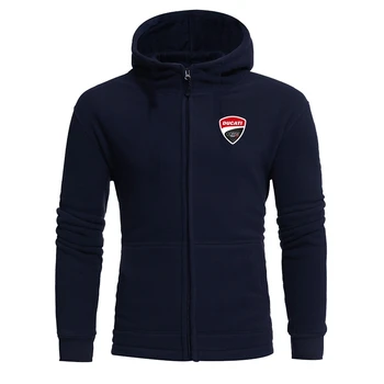 

2020 Classic Warm Winter Fitness Muscles Solid Color Hoodies Ducati LOGO Hip Hop Thicken Slim Fitness Zipper Tops Fast delivery