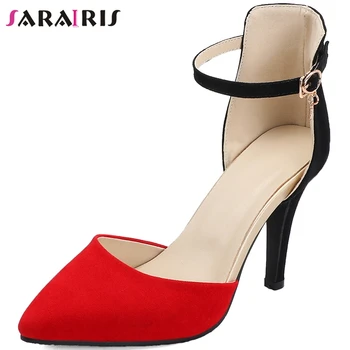 

SaraIris Female Sexy High Heels Sandals Elegant Shallow Pointed Toe Sandals Women Classic mixed-color Summer Shoes Woman