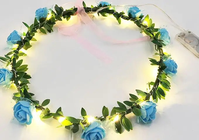 

20-light LED lamp string luminous wreath button battery headdress children's seaside tourism