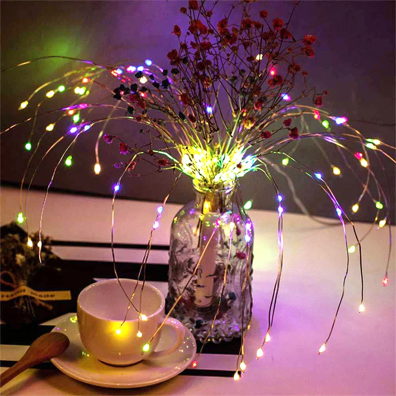 Fairy Light 120LED Multicolor Fairy String Light Landscape Lamp Yard Garden Romantic Fairy String Bouquet Shape Xmas Decor