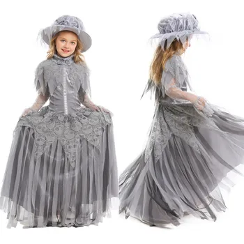 

New Halloween ghost princess Cosplay Halloween bride flower and child costume art photographic photo suit Stage perform 5082L52