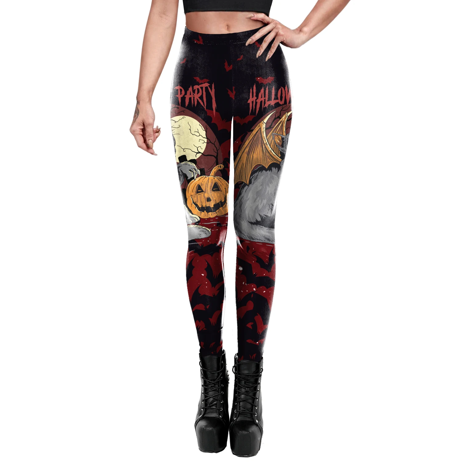 VIP FASHION Halloween Cosplay Skull Skeleton 3D Printed Women's Plus Size Pants Fitness Sexy Skinny Leggins Pant Trousers 2021 carhartt leggings