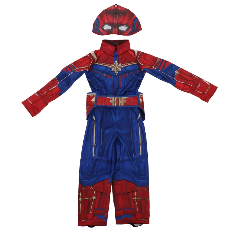 Новое поступление, Детский костюм супергероя «Капитан Марвел» для девочек, Детский карнавальный костюм на Хэллоуин