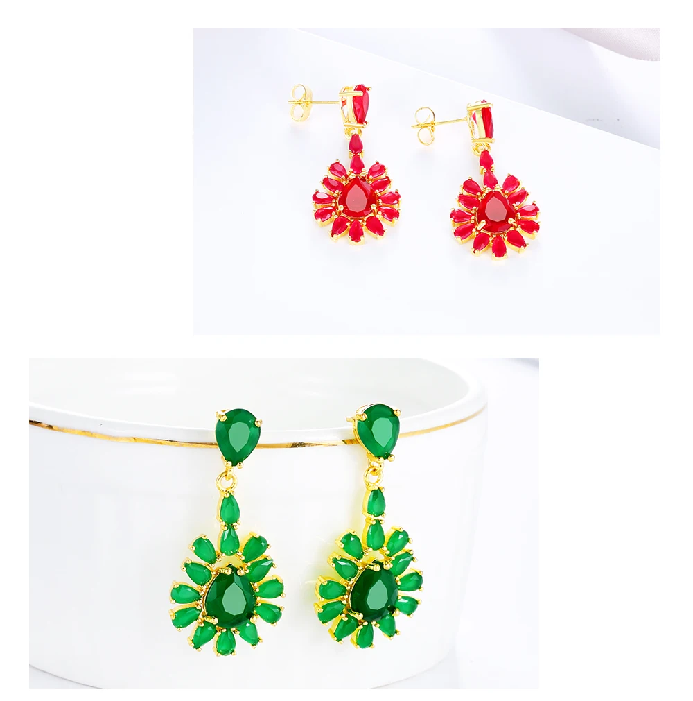 Элегантный корейский Кристалл Bling Красочные циркония серьги гвоздики для женщин Стразы маленький красный синий зеленый ювелирные изделия Аксессуары подарок