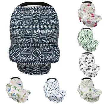 

Stretchy Baby Carseat Cover Multi-use Baby Car Seat Canopy Carseat Nursing Breastfeeding Cover Scarf Mom Infinity Stretchy Shawl