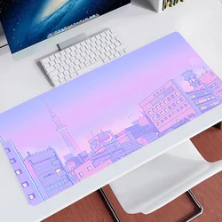 Rosa marinheiro lua paisagem mouse pad gamers decoracion gamer tapete de mesa mousepad xxl acessórios para jogos teclado