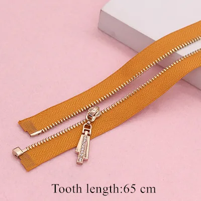 3# 50cm-75cm Metal Copper Zipper Head Open-end Zip Closure for Sewing Clothes Bag Skirt Zipper Repair Kit DIY Accessories 2pcs - Цвет: 17
