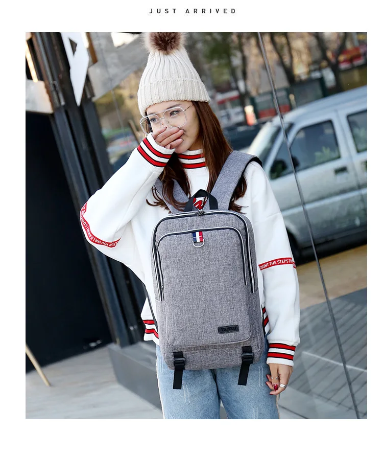

Simple square computer backpack retro Korean version recreational shoulder bag