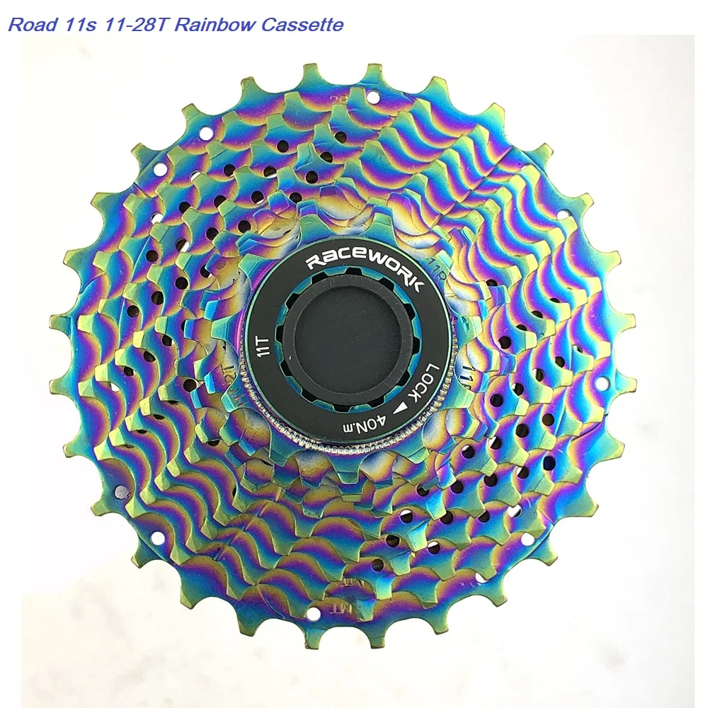 

Road Bike 11 Speed 11-28T SLR2 Rainbow Cassette CNC Gravel Bike Freewheel 22s Colorful Sprocket Ultralight K7 11V Flywheel