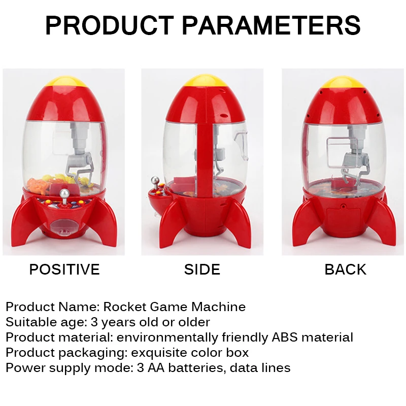 Mini Candy Machine Halloween gift Desktop Machine Rocket Claw Colorful Light Machine Children Game Christmas Birthdays Festivals