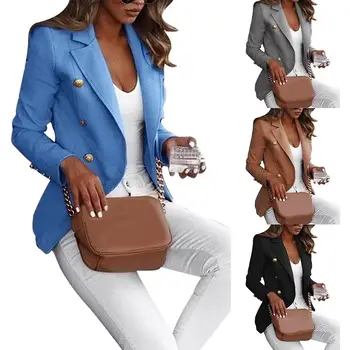 

Plus Size Women Suit Jacket Autumn Solid Color Lapel Long Sleeve office Business Women Blazer Coat Suit Jacket Solid color gifts