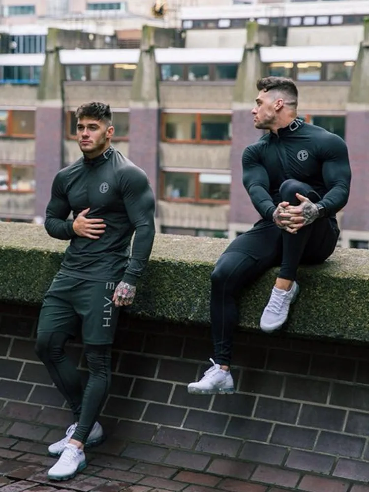 men brand tracksuit rash gard kit quick drying men gym clothes