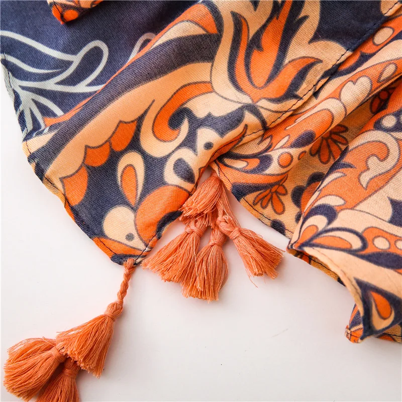 Foulard femme женский зимний шарф женский Осень Весна мексиканский стиль длинный шарф с принтом аксессуары mujer