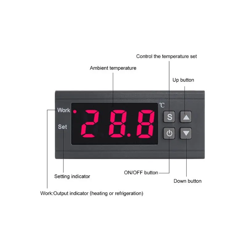 

Hot! MH1210W AC 90-250V Digital Thermometer Thermoregulator Temperature Controller Thermostat Relay NTC Sensor For Incubator