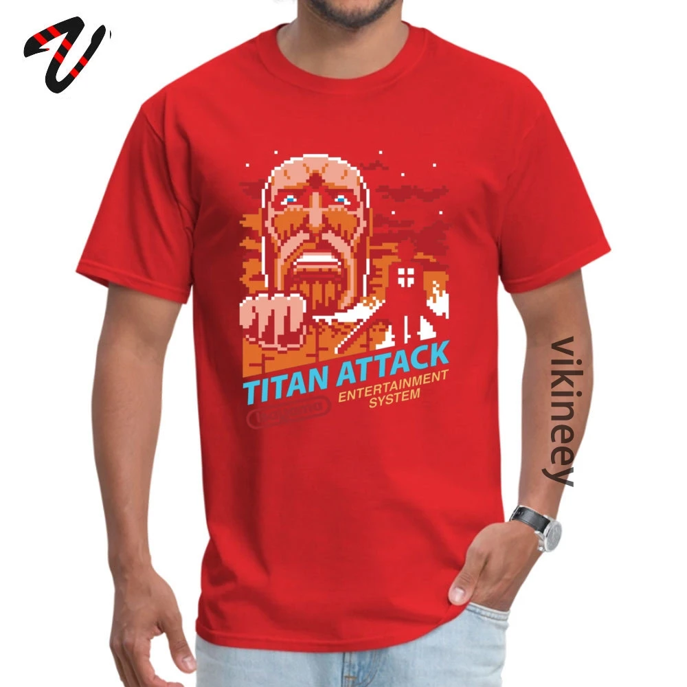 Family Short Sleeve Tops &amp;amp; Tees Summer Crewneck 100% Cotton Men T Shirt Titan Attack Family Tops Shirt 2019 Hot Sale Titan Attack 13075 red