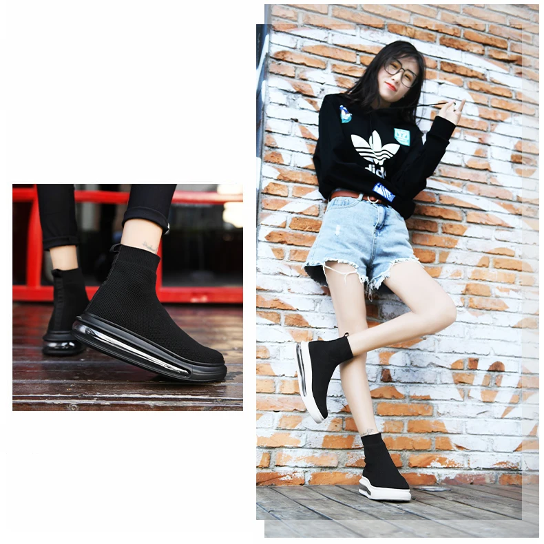 

Sneakers Womens Comfortable Casual Socks Shoes High Top Walking Footwear Mesh Breathable Damping Size 35-41