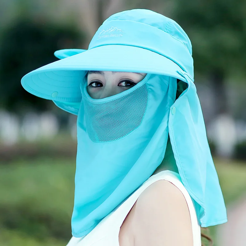 

Hat Women's Summer College Style Sun Protection Hat Outdoor UV-Protection qi che mao Outing Face Mask Face Covering Neck Gaiter