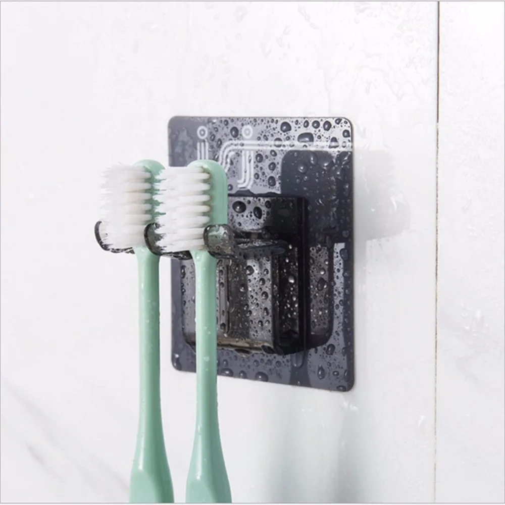 Multifunctional Soft Silicone Toothbrush Holder Bathroom Wall Mounted Hanging Tooth Cup Shaver Razor Storage Rack