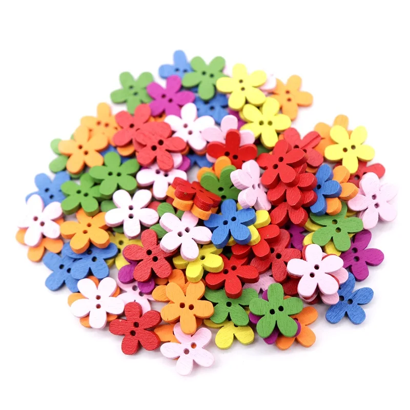 

DIY Flower Sewing Wooden Buttons For Children Clothes Decorative number Button Crafts Scrapbooking Accessories 1.5CM