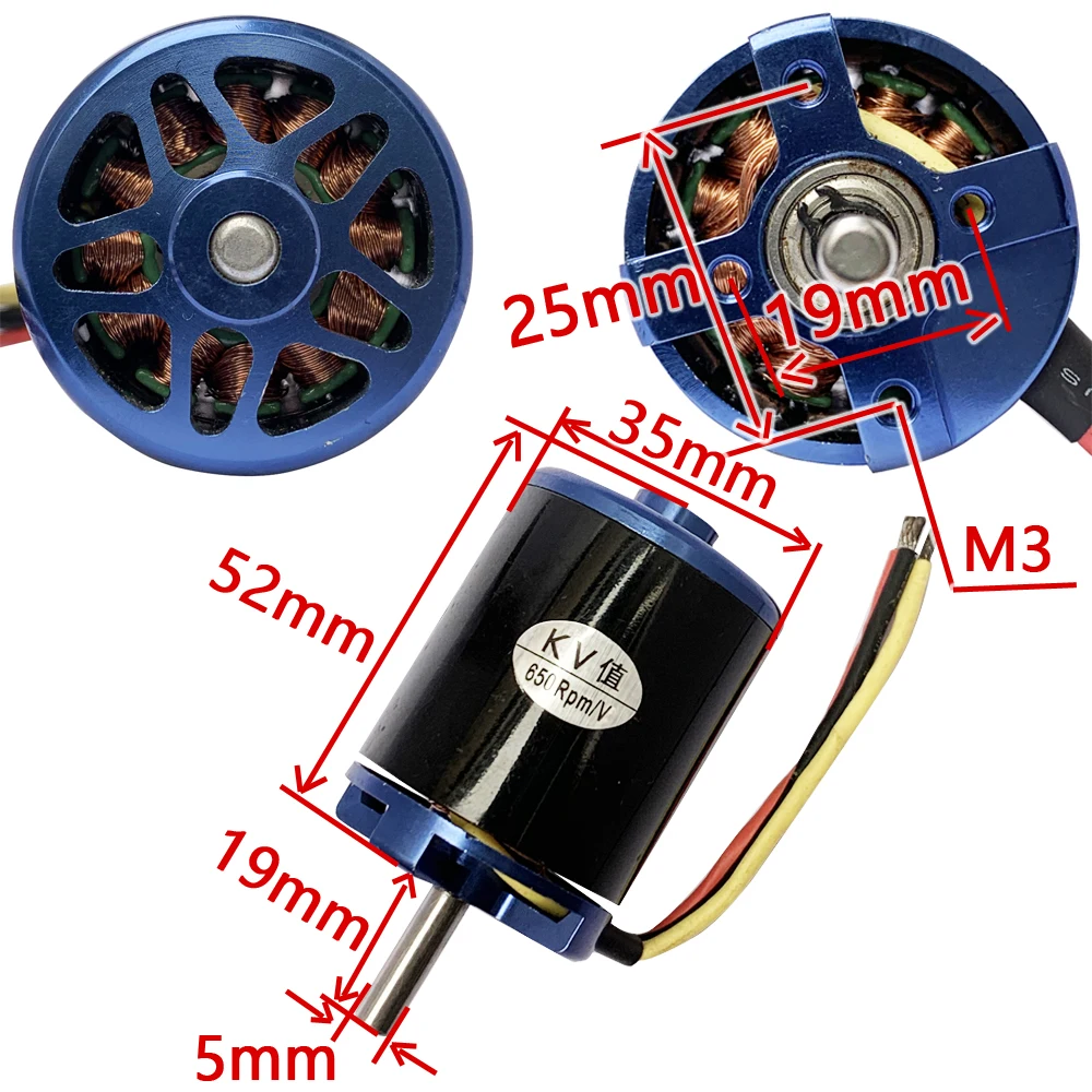 N3548 KV650 Outrunner бесщеточный двигатель 5 0 мм вал 70A ESC для DIY RC мультироторный