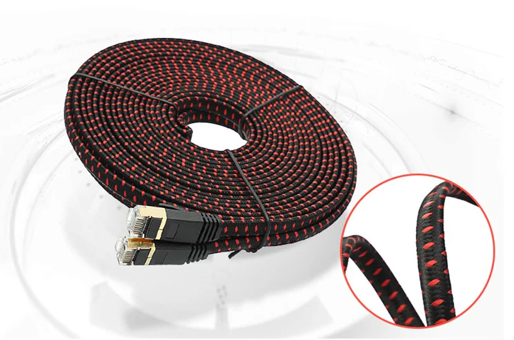 

Ethernet cable modem RJ45 braided flat network LAN cable jumper